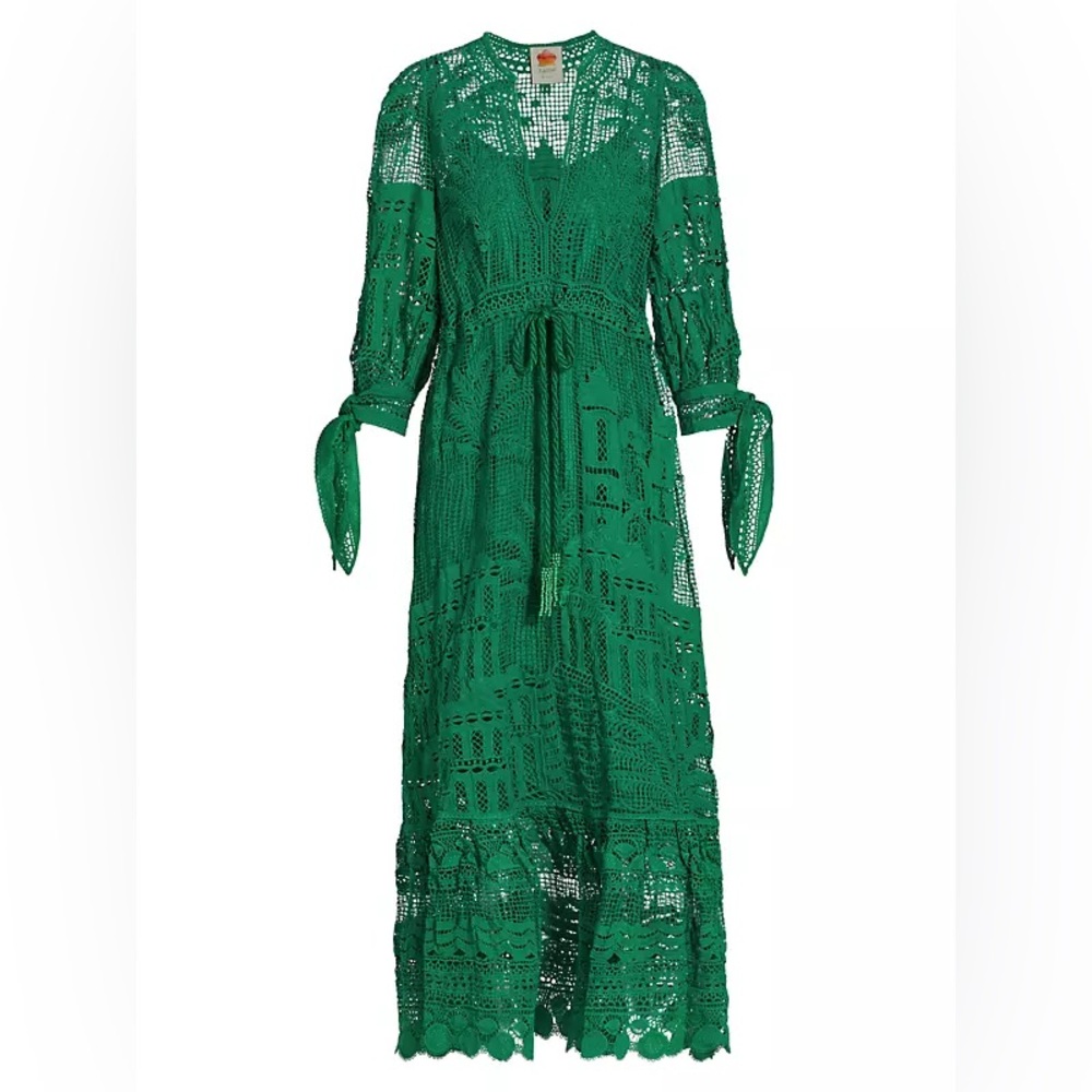 FARM Rio Emerald Green Crochet Maxi Dress - Picture 4 of 5